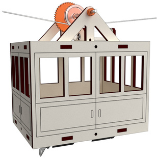 科技小制作小学生手工小发明观光缆车吊篮拼装模型diy科学材料包