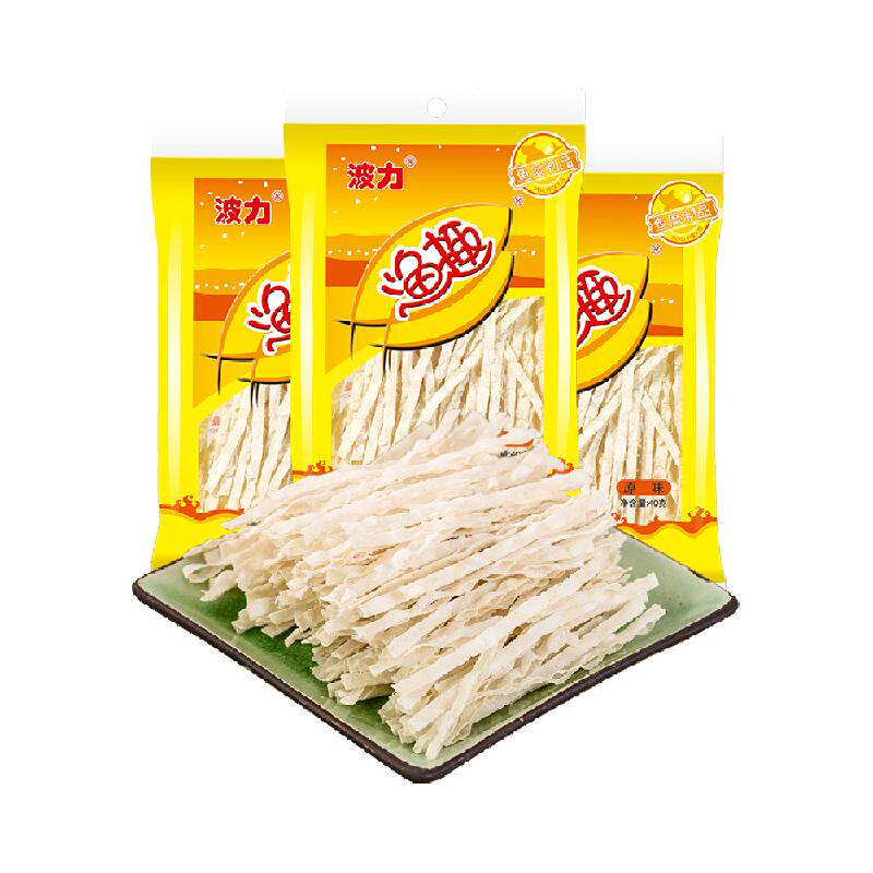 波力渔趣原味40g*3袋儿童小零食鱼丝小鱼干丝特产即食食品休闲