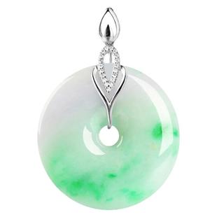 S925纯银平安扣夹扣diy配件平安扣专用扣翡翠玉坠吊坠扣头银夹扣