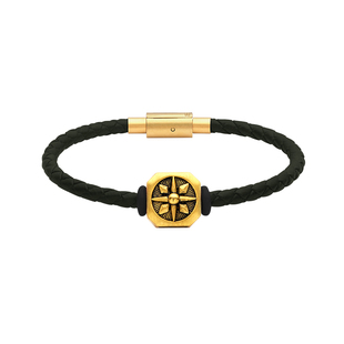 新款掌舵指南针黄金转运珠足金999男款手链女士硬金手环情侣送礼