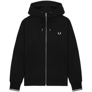 FRED PERRY男装连帽拉链卫衣2025秋季新款活力酷感休闲外搭J7536X
