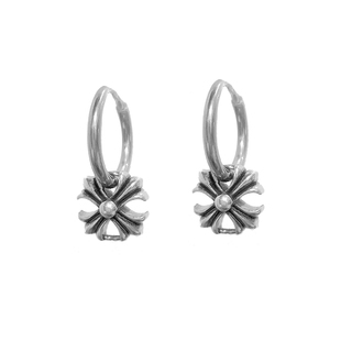 RIIZE朴元彬同款耳环耳饰 潮牌复古克罗伈十字架圆形钛钢耳坠耳夹