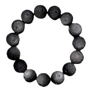 天然猫眼银沙黑曜石手链男手串女雕刻陨石宇宙月球磨砂哑光欧美风