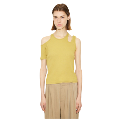 sly不规则露肩小心机短袖T恤