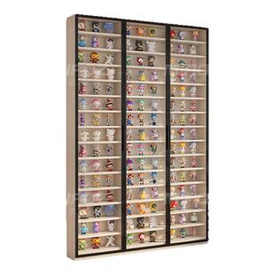 超薄手办柜轻奢盲盒定制柜子泡泡玛特模型收纳柜落地玻璃门展示柜