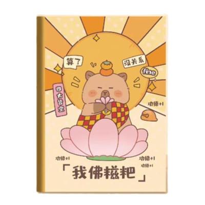 卡皮巴拉口袋本64k胶套本卡通可爱迷你小本子随身记便携式笔记事本日程备忘规划小学生记单词作业打卡小本本