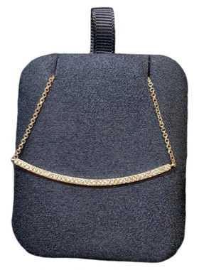 满钻微笑一字线条项链笑脸锁骨链