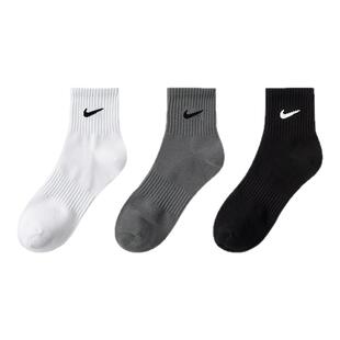 Nike耐克袜子3双装26夏季薄款中筒袜男女童棉袜透气散热长袜宝宝