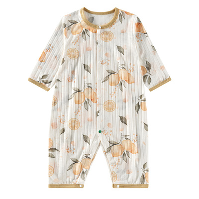 宝宝连体衣夏薄款纯棉睡衣空调服