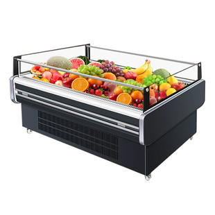 领轩果切展示柜商用冰柜超市敞开式卧式中岛冷藏柜蔬菜水果保鲜柜