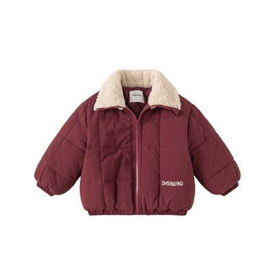 INSbobo儿童毛毛领拉链棉服