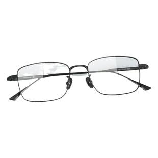 久森超轻纯钛银色方框近视眼镜框男款可配度数高端全钛架眼睛镜架