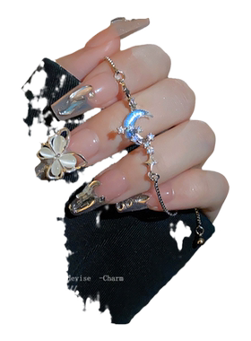 芒星手链抽拉式月亮锆石时尚