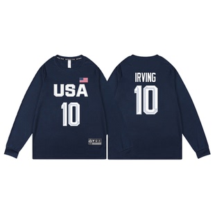 美国男篮欧文里约梦之队训练速干投篮服长袖 美式库里篮球运动T恤
