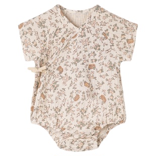 考拉蒂尔 婴儿纯棉连体衣宝宝衣服夏季薄款新生儿短袖包屁衣哈衣