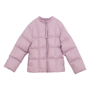 忘城H280座/陌上紫藤/2022冬新品95白鸭绒加厚保暖立领短款羽绒服