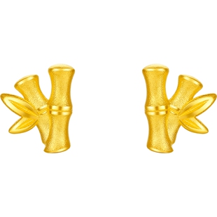 周六福黄金5G计价足金耳饰秋意节节凌云耳钉节节高升系列妇女节礼