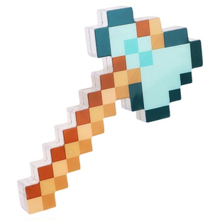 我的MC世界斧子玩具带灯光马赛克战斧男孩发光武器模型发光玩具