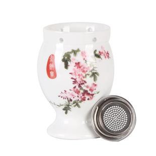 面部小号美容陶瓷艾灸杯刮痧罐眼脸部温灸骨瓷双层防烫隔灰网桃花