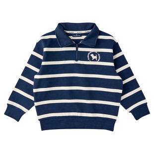 BLUEDOG 韩国蓝狗25FW秋舒适男女童半拉链条纹卫衣休闲儿童百搭