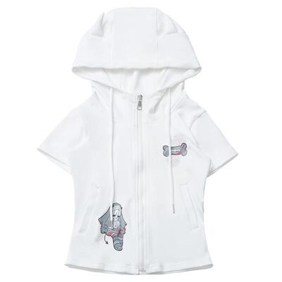 显瘦qiao绝恶魔角收腰连帽开衫