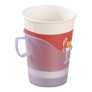 磨砂透明加厚一次性纸杯托架加硬塑料茶托杯架隔热托水杯杯座环保