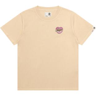 Aape旗舰店女装春夏爱心牛仔骑士印花休闲短袖T恤1694XXO