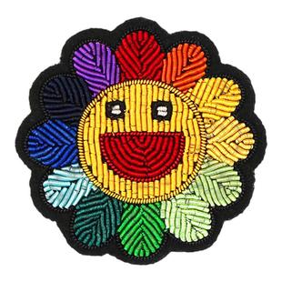 新款百搭印度丝纯手工刺绣太阳花玫瑰胸针配饰别针猫咪胸花气质潮