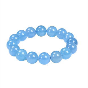 收藏级天然冰种海蓝宝手链魔鬼蓝蓝色系水晶宝石补水神石单圈手串