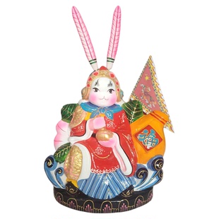 兔爷小号福兔祥泥塑工作室兔儿爷老北京特色工艺品骑黄虎北京礼品