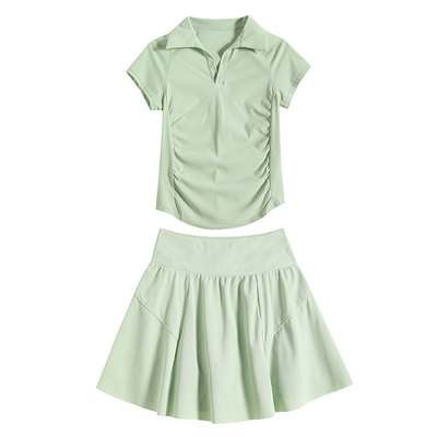 胖mm速干T恤网球裙两件套