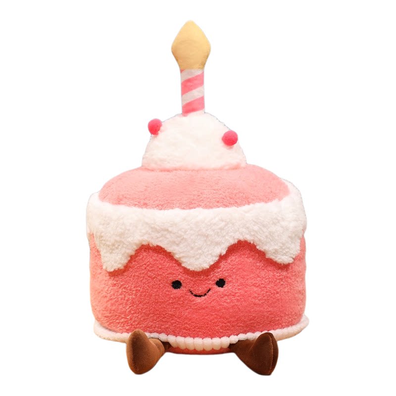 【中大号】粉色生日蛋糕毛绒抱枕