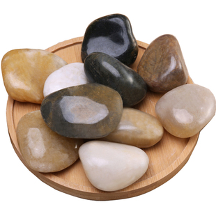 鹅卵石雨花石原石鱼缸造景花盆栽天然小石子庭院鹅软石彩色石头