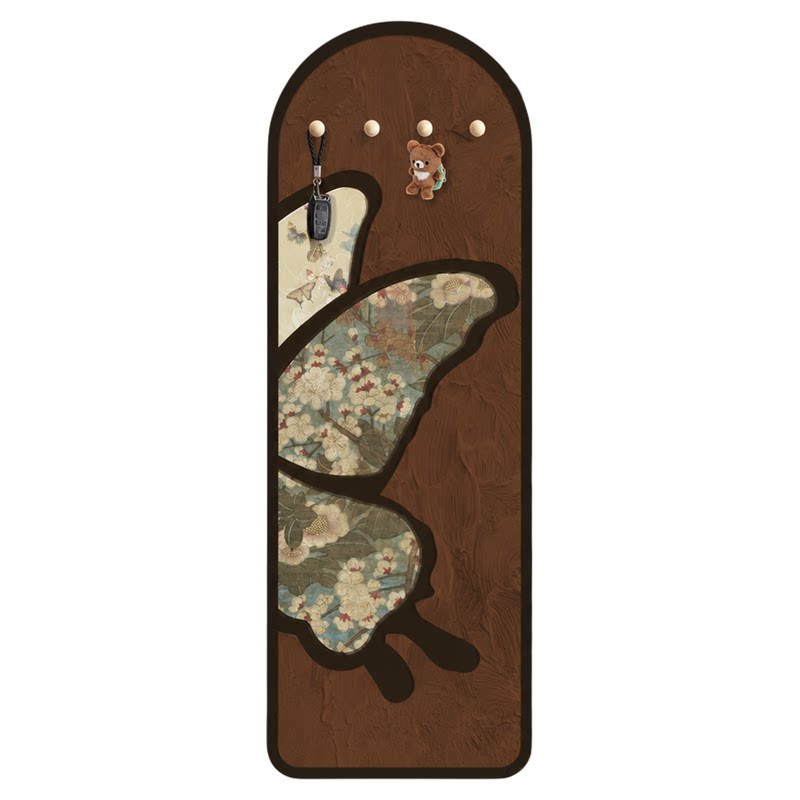 中古风精雕推拉镜子玄关装饰画