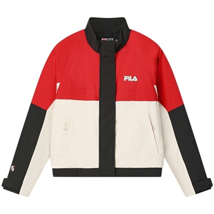 FILA斐乐女士新年棉服2026春新款时尚休闲宽松拼色夹克保暖外套