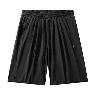 胖哥大码宽松冰丝休闲短裤男加肥加大胖肥佬凉感速干运动五分裤潮