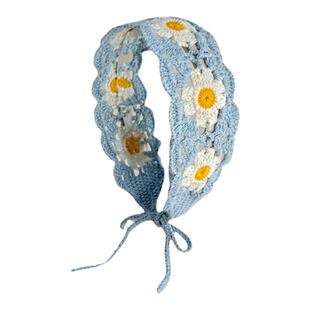 多巴胺小雏菊手工针织发带女百搭发箍儿童甜美可爱装饰头巾包头帽