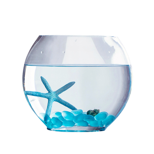 玻璃圆形加厚水培金鱼缸带脚桌面小型迷你乌龟缸圆球水培植物鱼缸