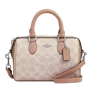 COACH/蔻驰官方 奥莱女Rowan老花单肩斜挎手提包波士顿桶包CW330