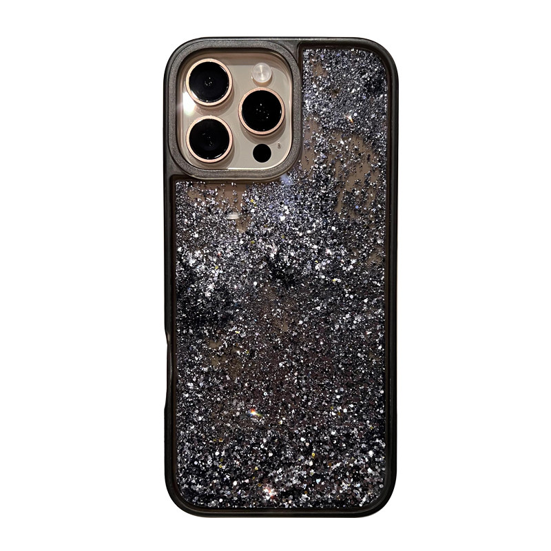 轻奢亮片闪粉液态流沙iphone16pro手机壳适用苹果16proMax时尚高级14plus软边13全包亚克力防摔保护套