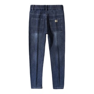 弹力牛仔裤男款加绒加厚直筒宽松秋冬季工装休闲长裤耐磨工作裤男