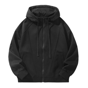 真维斯连帽外套秋冬加绒保暖2025潮牌百搭休闲运动男装夹克上衣服