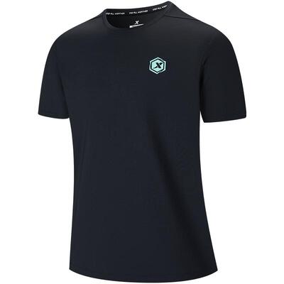 特步吸湿速干短袖男2025夏季新款训练健身短T恤透气高弹运动上衣