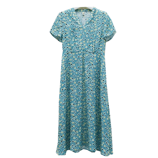 依伽依佳2023夏新品连衣裙女碎花时尚气质文艺修身中长裙ESXL004