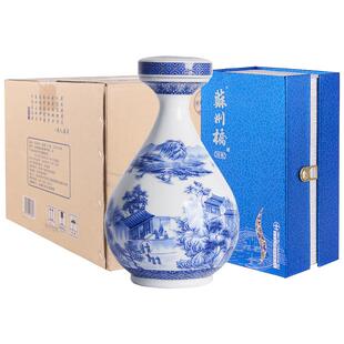 苏州桥国雅白酒42度500ml 6瓶浓香型青花瓷瓶礼盒送礼收藏佳品