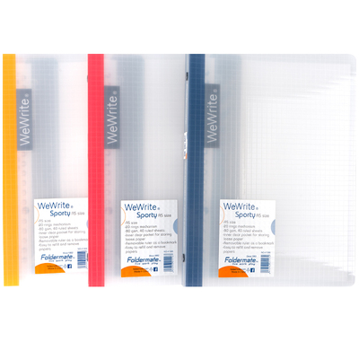 Foldermate富美高活页本活力之星系列A5 B5 40页多色可选软面半透明小巧新型活页夹本格子可拆卸