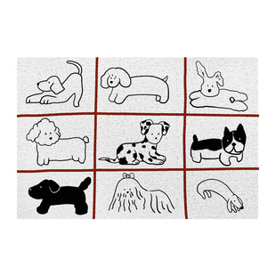 okay九宫格猫狗丝圈入户地垫门口家用可裁剪 pvc耐脏防滑除尘脚垫