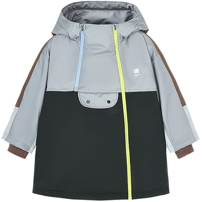 [95白鸭绒]woobaby儿童羽绒服无氟防水中长款加厚保暖25冬外套