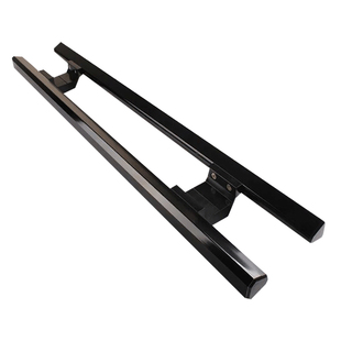 黑色无框玻璃门拉手明装有框大门把手木门扶手铝合金拉手可定做尺