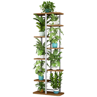 花架子客厅落地式置物架阳台现代简约花盆架铁艺绿萝摆放实木层架